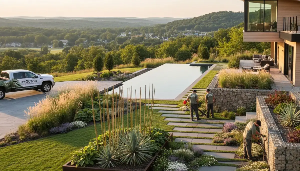 Memphis, TN landscaping team designing a custom outdoor living space for a home