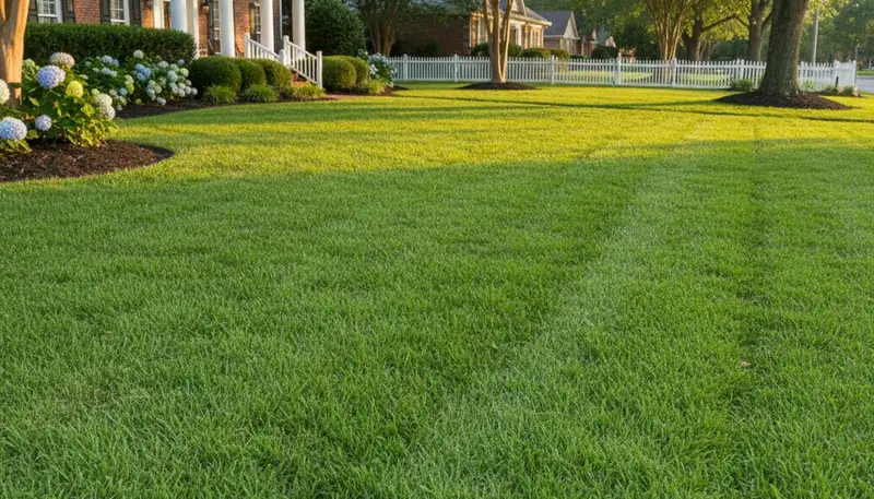 Lush, thick green lawn in Memphis, TN showing professional lawn care results by Chop Chop Landscaping