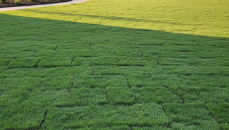 Freshly installed green sod lawn showcasing professional landscaping results in Memphis, TN