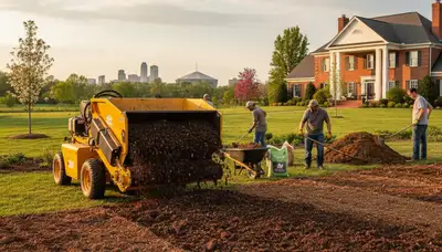 Organic soil amendment and compost application improving landscape soil health in Memphis, TN