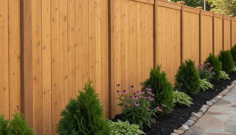 White privacy fence installation by Chop Chop Landscaping in Memphis, TN showcasing skilled craftsmanship